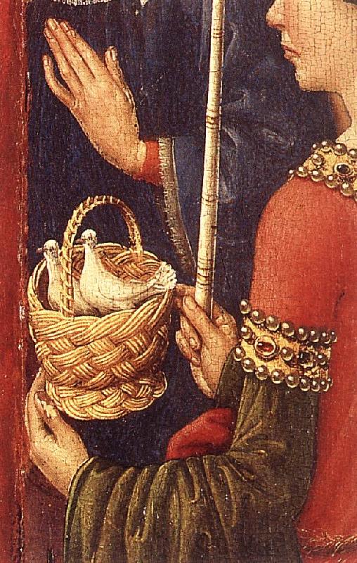 DARET, Jacques Altarpiece of the Virgin (detail) f Norge oil painting art